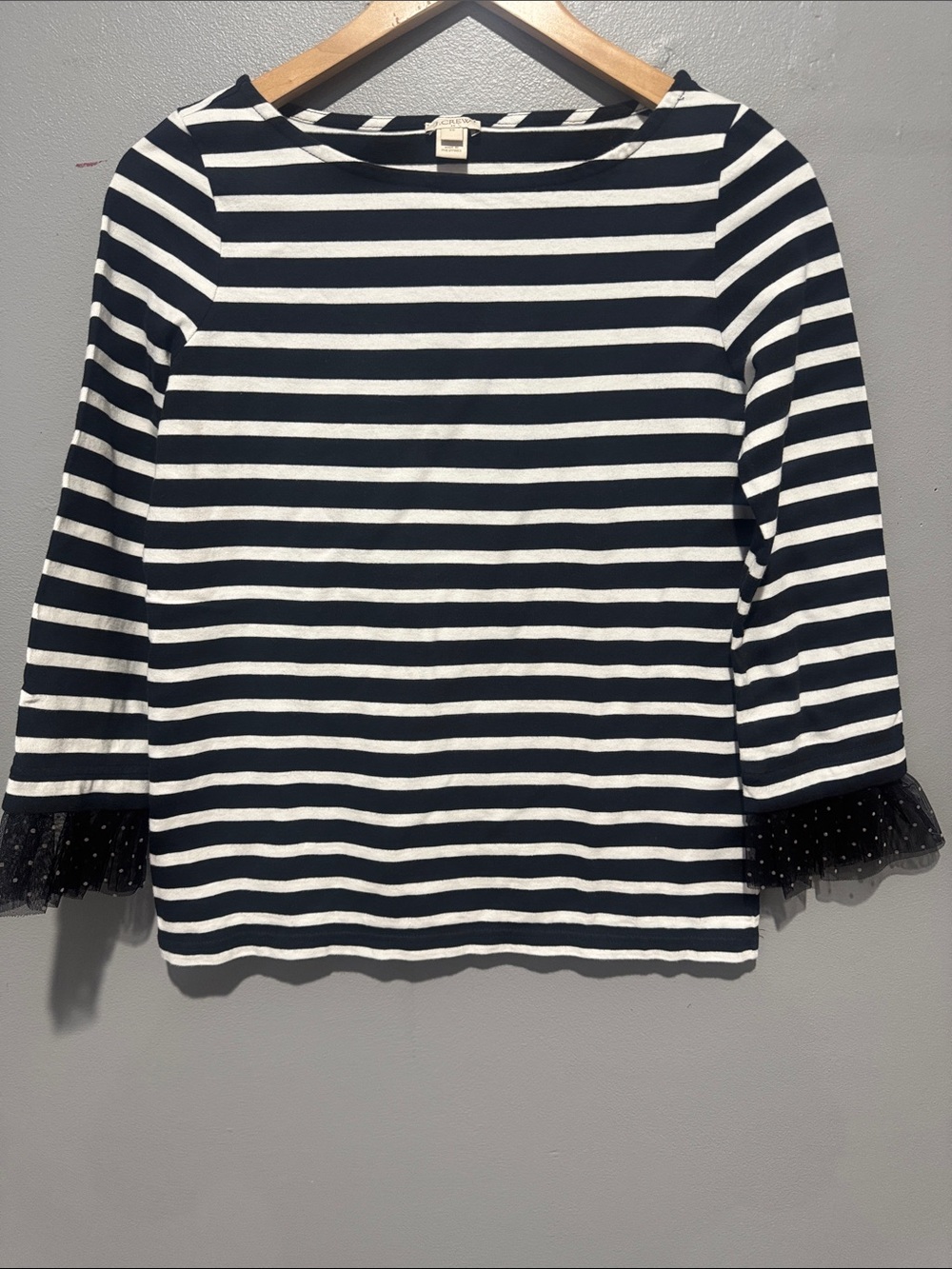 J. Crew Black and White Striped Top